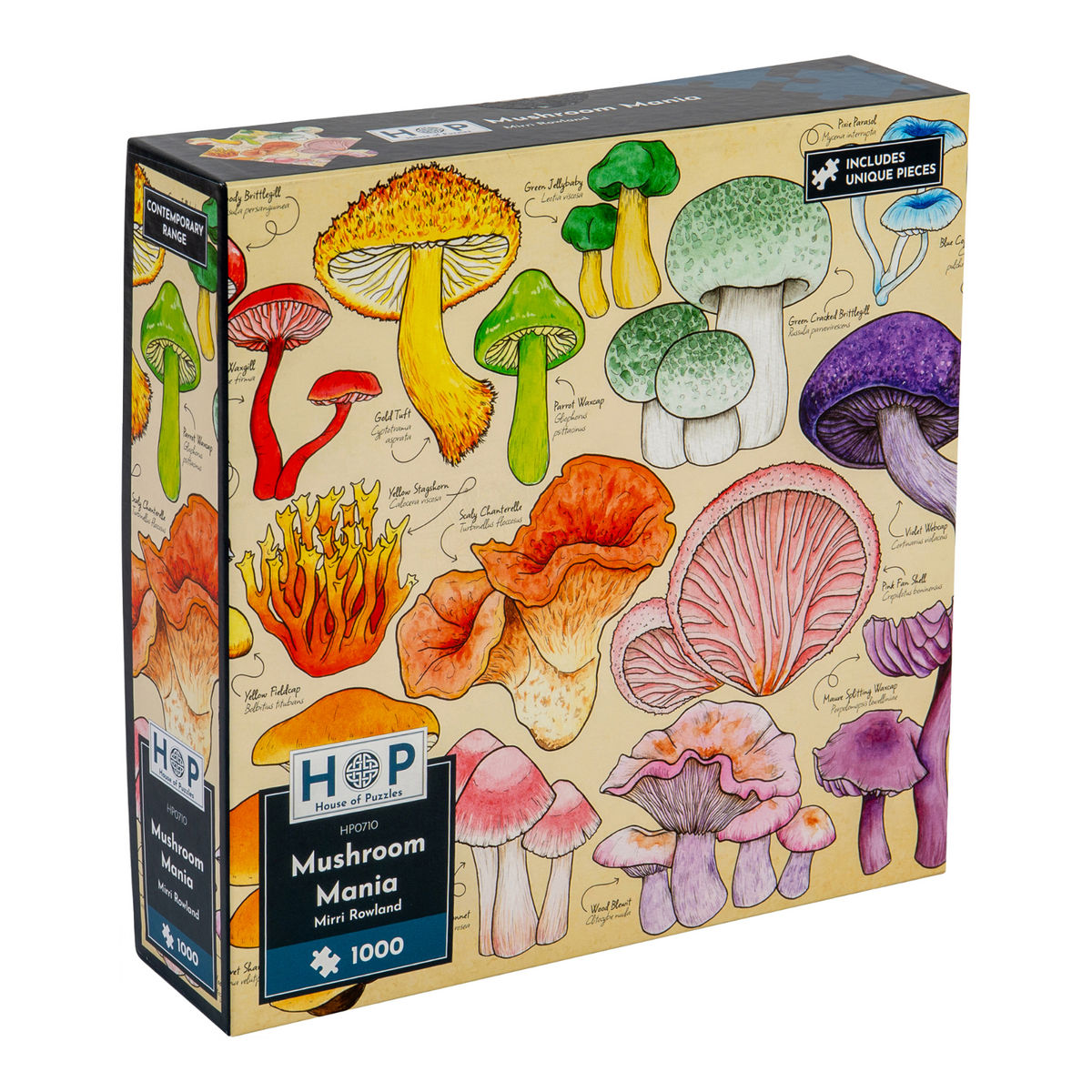 Box, turned right: Mushroom Mania – 1000 Piece Jigsaw Puzzle (House of Puzzles)