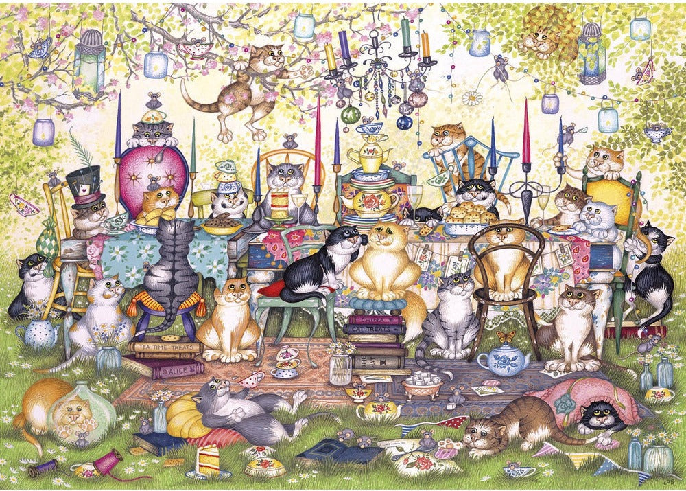 Artwork: Mad Catter's Tea Party – 250 Piece Jigsaw Puzzle (Gibsons)