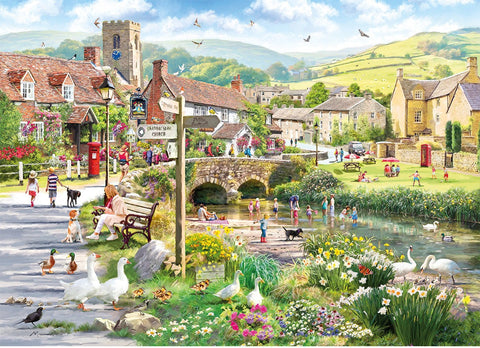 Artwork: Puddle Ducks & Paddling – 1000 Piece Jigsaw Puzzle (Gibsons)
