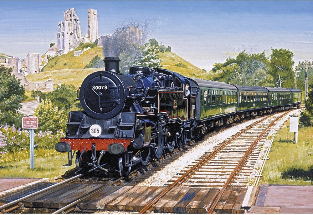 Artwork: Corfe Castle – 500 Piece Jigsaw Puzzle (Gibsons)
