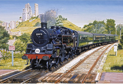 Artwork: Corfe Castle – 500 Piece Jigsaw Puzzle (Gibsons)