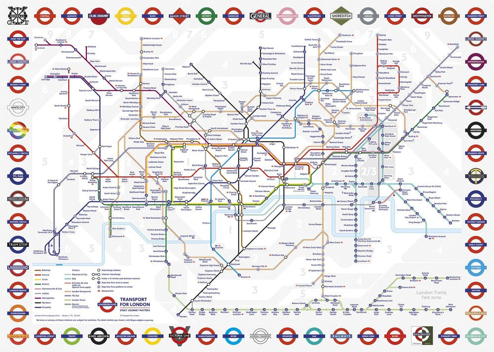 Artwork: TFL London Underground Map – 1000 Piece Jigsaw Puzzle (Gibsons)