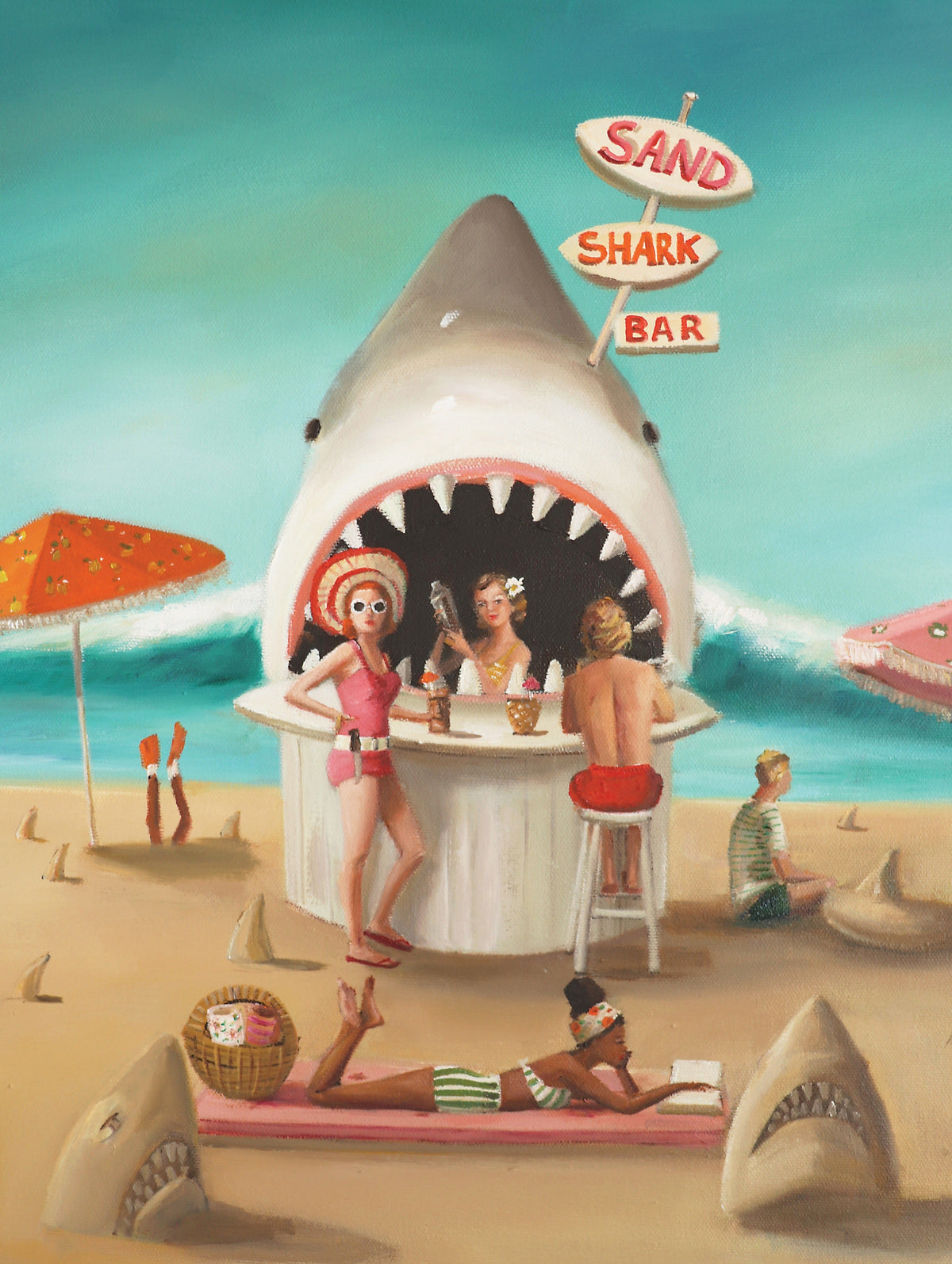 Artwork: Sand Shark Bar - 500 Piece Jigsaw Puzzle (New York Puzzle Company)
