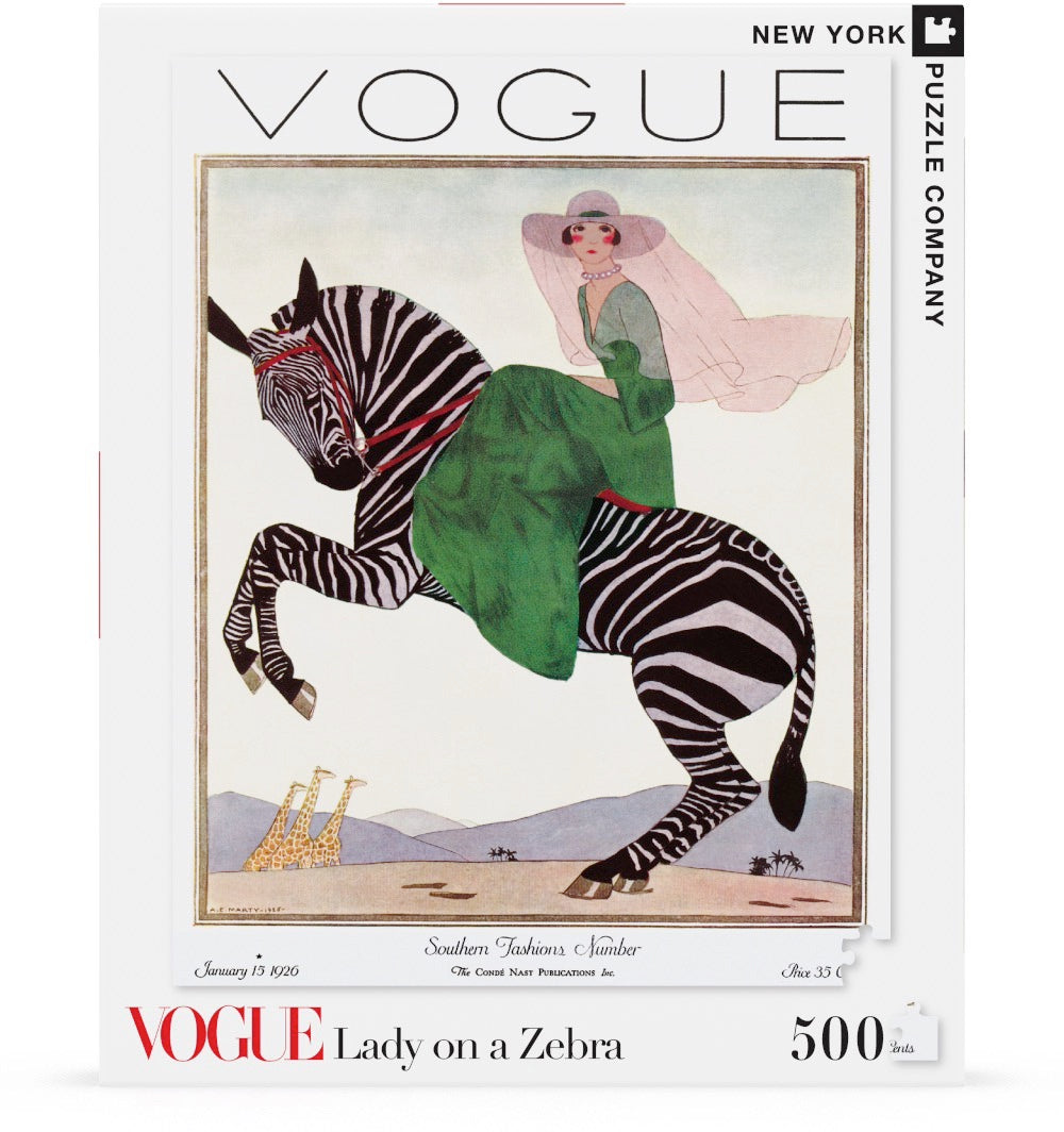Box, straight on: Lady on a Zebra – 1000 Piece Jigsaw Puzzle (New York Puzzle Company)