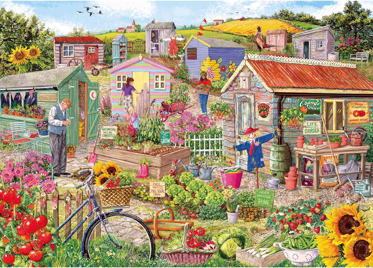 Artwork: Life on the Allotment – 500 XL Piece Jigsaw Puzzle (Gibsons)