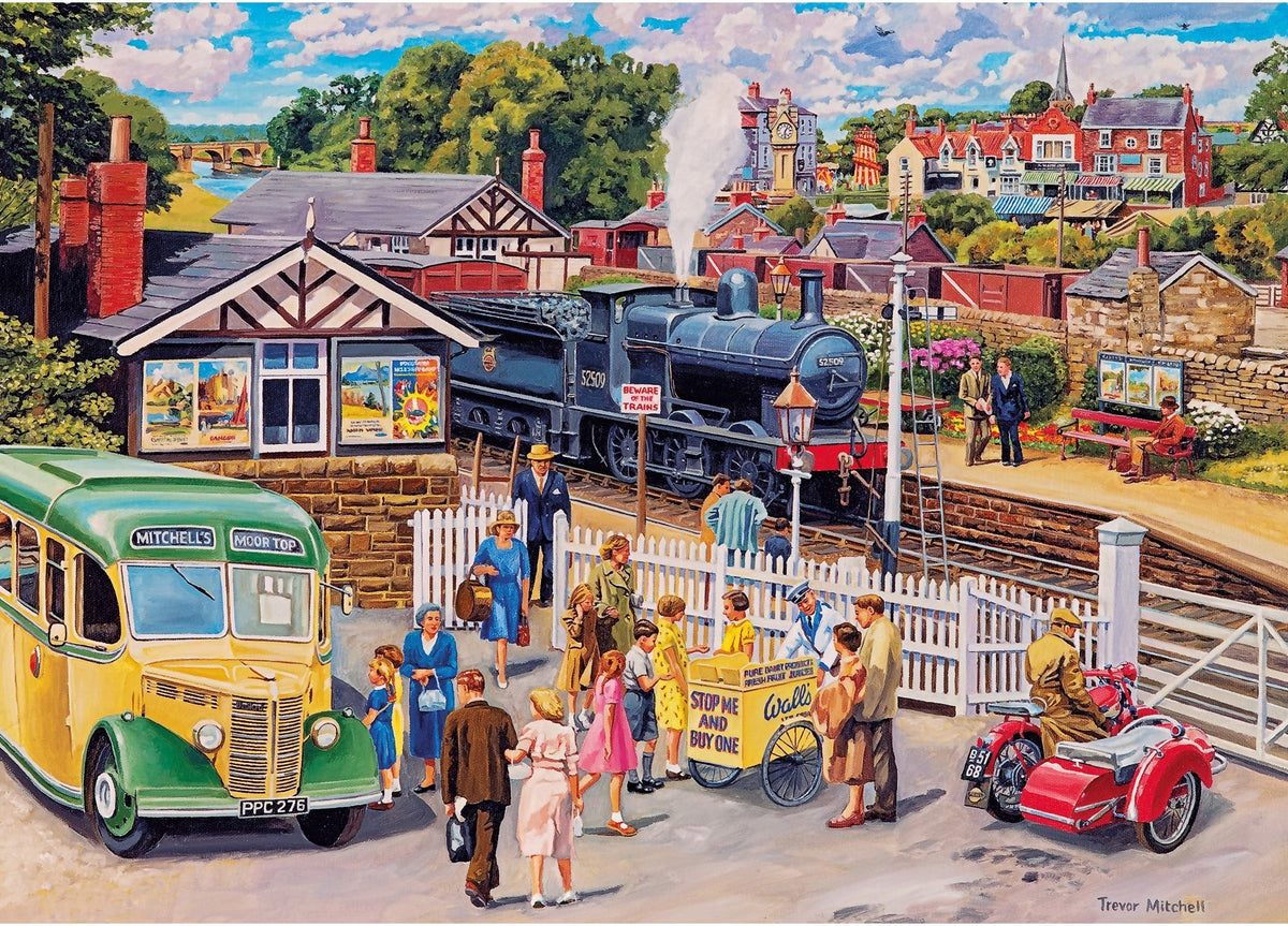 Artwork: Treats at the Station – 500 XL Piece Jigsaw Puzzle (Gibsons)