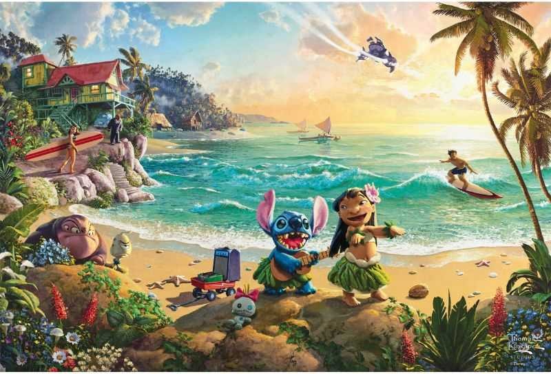 Artwork: Disney Lilo and Stitch by Thomas Kinkade – 200 Piece Jigsaw Puzzle (Schmidt)