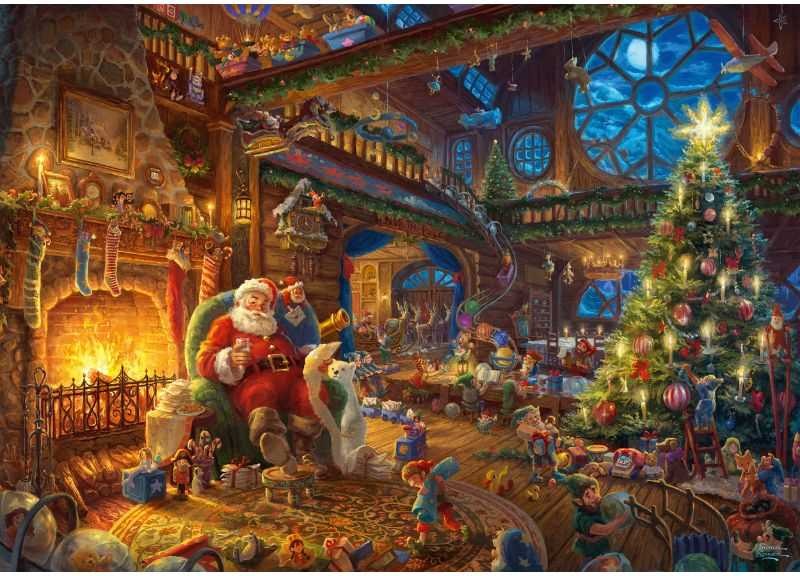 Artwork: Santa Claus and his Elves by Thomas Kinkade – 1000 Piece Jigsaw Puzzle (Schmidt)
