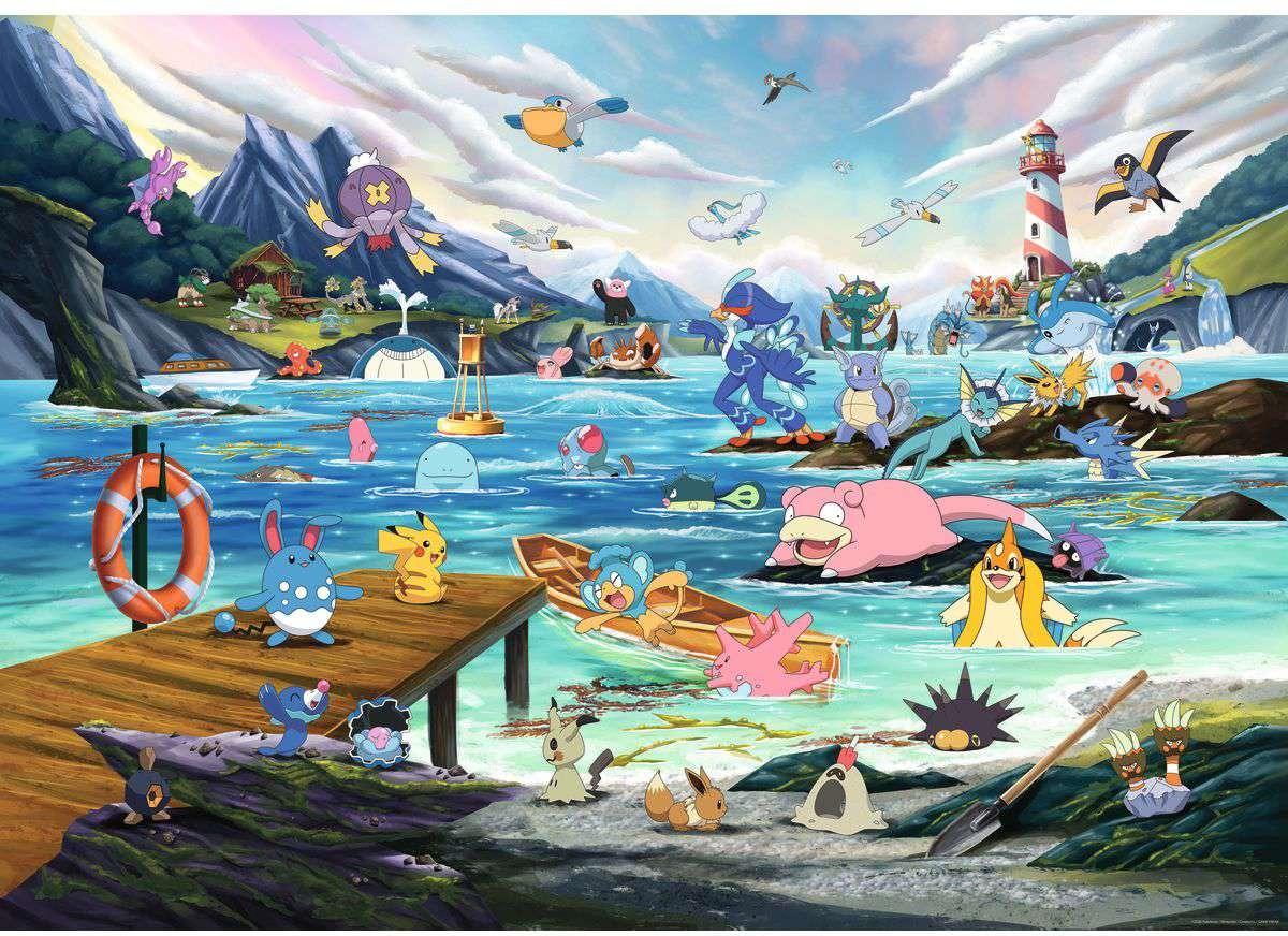 Artwork: Pokemon Collectors Vaporeon and Temperate Marine - 1000 Piece Jigsaw Puzzle (Ravensburger)