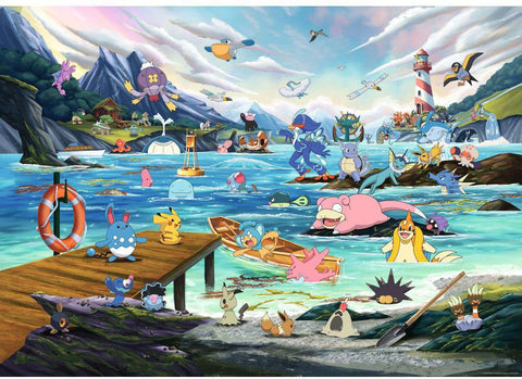 Artwork: Pokemon Collectors Vaporeon and Temperate Marine - 1000 Piece Jigsaw Puzzle (Ravensburger)
