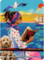 Artwork, puzzle 1 of 3: Have Dog, Will Travel Puzzle Set 3 x 100 Piece Mini Jigsaw Puzzles with Easel (Ravensburger)