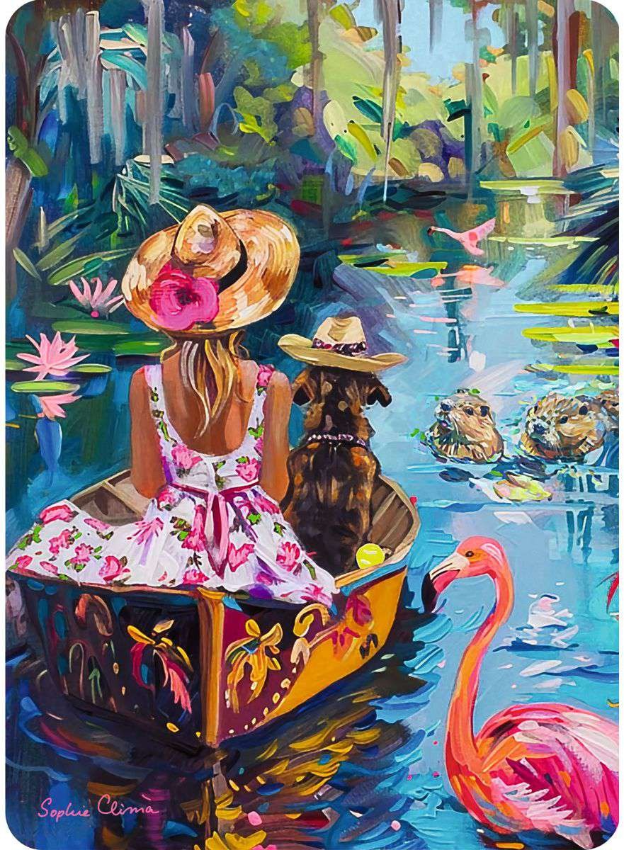 Artwork, puzzle 2 of 3: Have Dog, Will Travel Puzzle Set 3 x 100 Piece Mini Jigsaw Puzzles with Easel (Ravensburger)