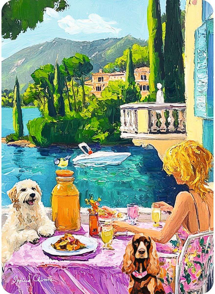 Artwork, puzzle 3 of 3: Have Dog, Will Travel Puzzle Set 3 x 100 Piece Mini Jigsaw Puzzles with Easel (Ravensburger)