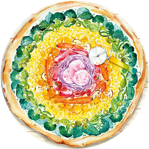 Artwork: Circle of Colours – Pizza – 500 Piece Jigsaw Puzzle (Ravensburger)
