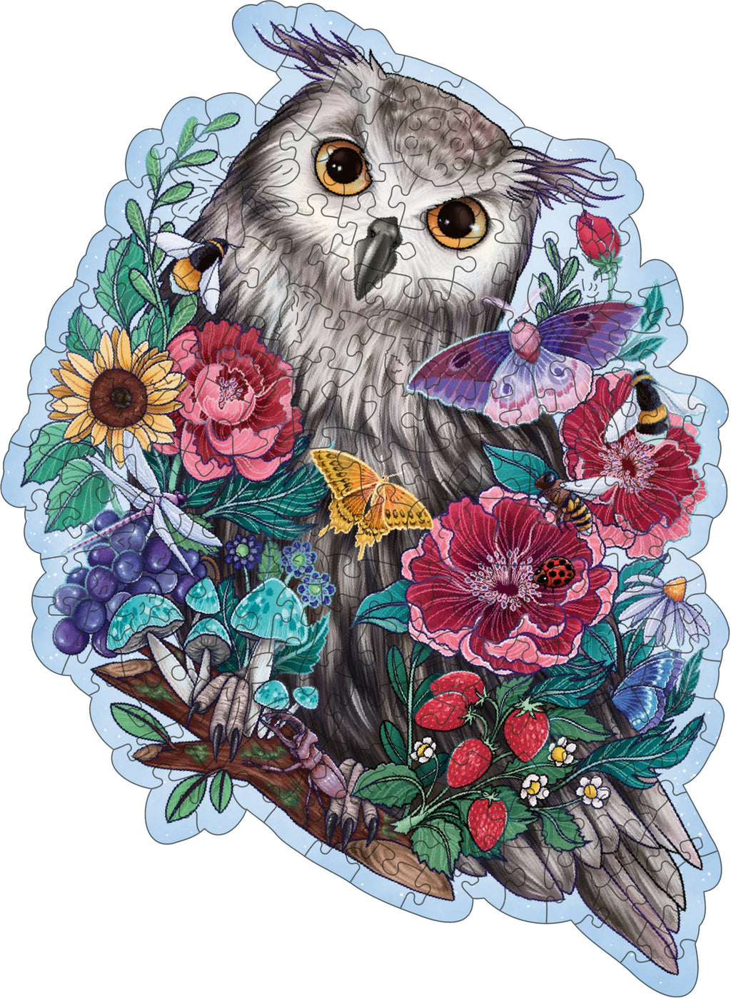 Artwork: Shaped Owl – 150 Piece Wooden Jigsaw Puzzle (Ravensburger)