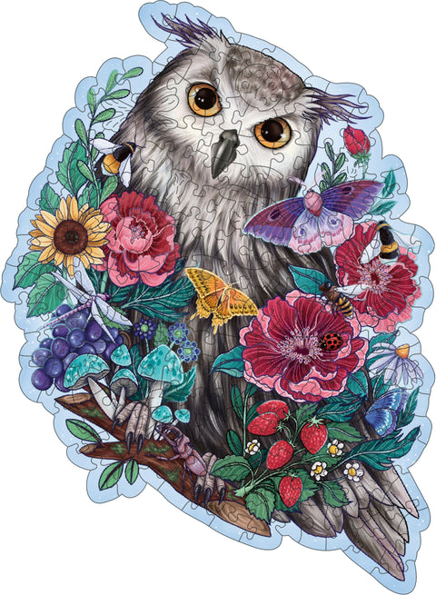 Artwork: Shaped Owl – 150 Piece Wooden Jigsaw Puzzle (Ravensburger)