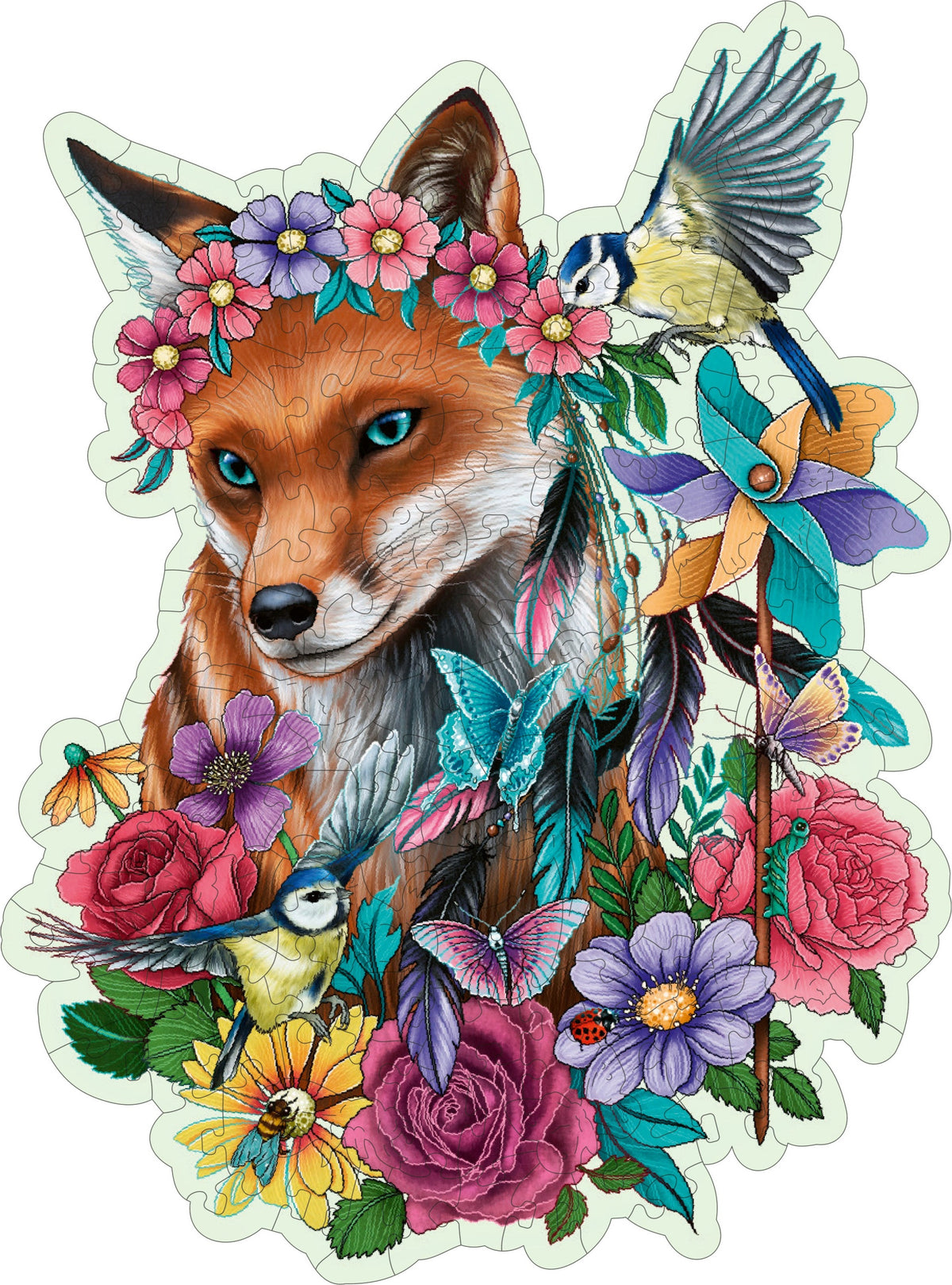 Artwork: Shaped Fox – 150 Piece Wooden Jigsaw Puzzle (Ravensburger)