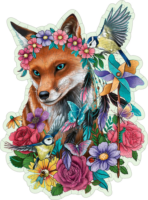Artwork: Shaped Fox – 150 Piece Wooden Jigsaw Puzzle (Ravensburger)