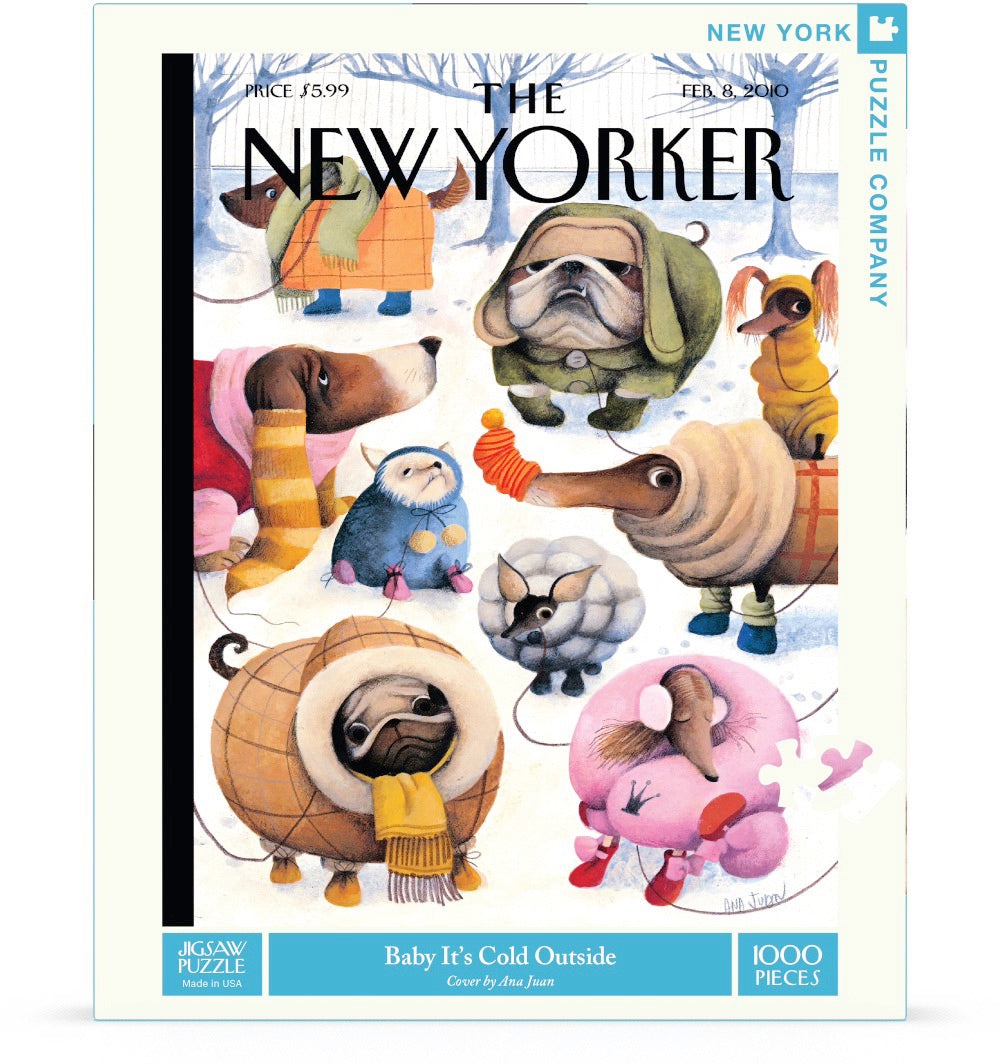 Box, straight on: New York Puzzle Company - Baby It's Cold Outside - 1000 Piece Jigsaw Puzzle