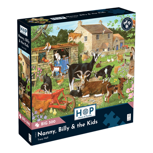 ** Pre-Order ** Nanny, Billy & the Kids by Tracy Hall - Big 500 Piece Jigsaw Puzzle (House of Puzzles)