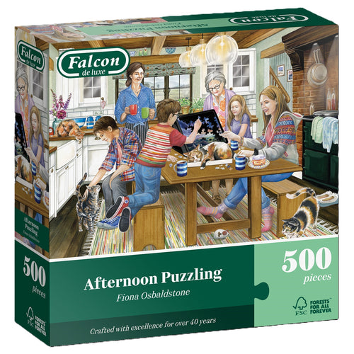 Afternoon Puzzling – 500 Piece Jigsaw Puzzle (Falcon) - Completed Puzzle