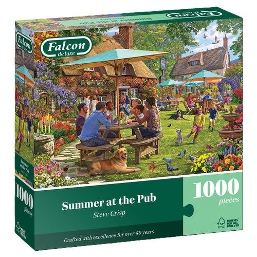 Summer at the Pub – 1000 Piece Jigsaw Puzzle (Falcon) - Completed Puzzle