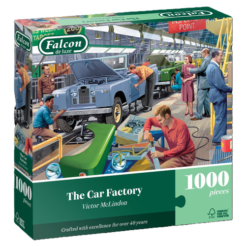 The Car Factory – 1000 Piece Jigsaw Puzzle (Falcon) - Completed Puzzle