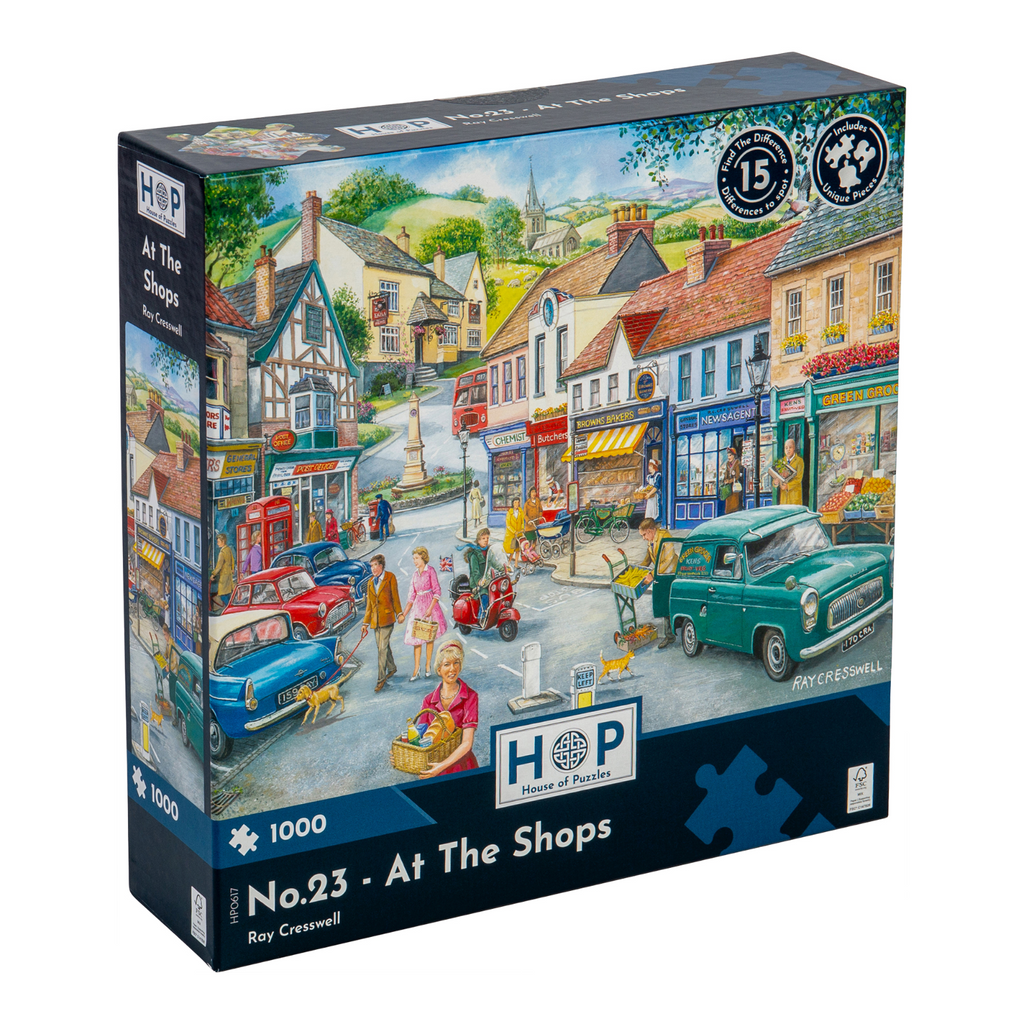 Box, turned right: At The Shops – 1000 Piece Jigsaw Puzzle (House of Puzzles)