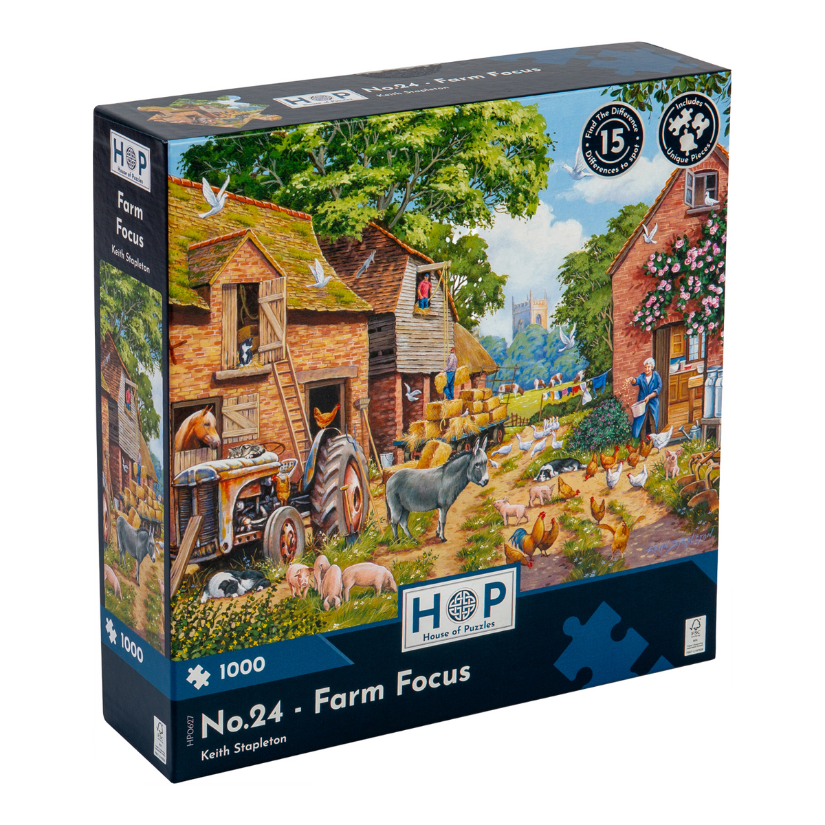 Box, turned left: Farm Focus – 1000 Piece Jigsaw Puzzle (House of Puzzles)