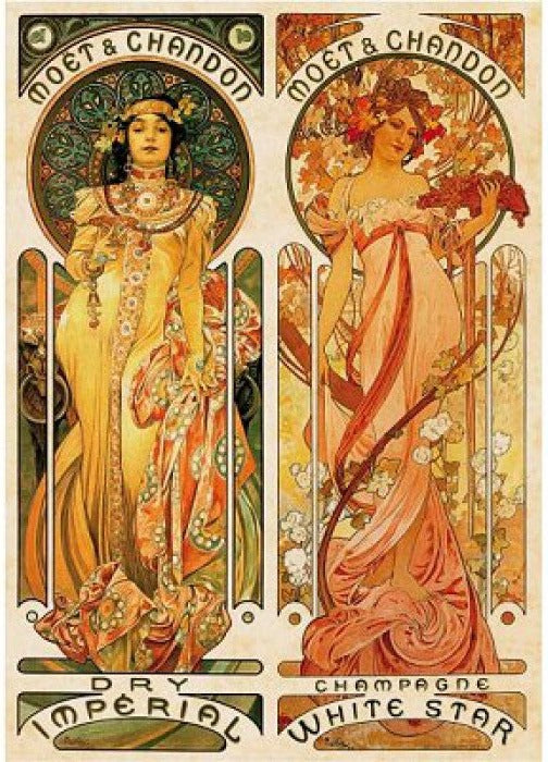 Artwork: Moet and Chandon, Cremant Imperial by Alphonse Mucha – 1000 Piece Jigsaw Puzzle (Dtoys)