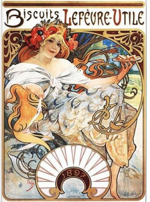 Artwork: Lefèvre-Utile Biscuits by Alphonse Mucha – 1000 Piece Jigsaw Puzzle (Dtoys)