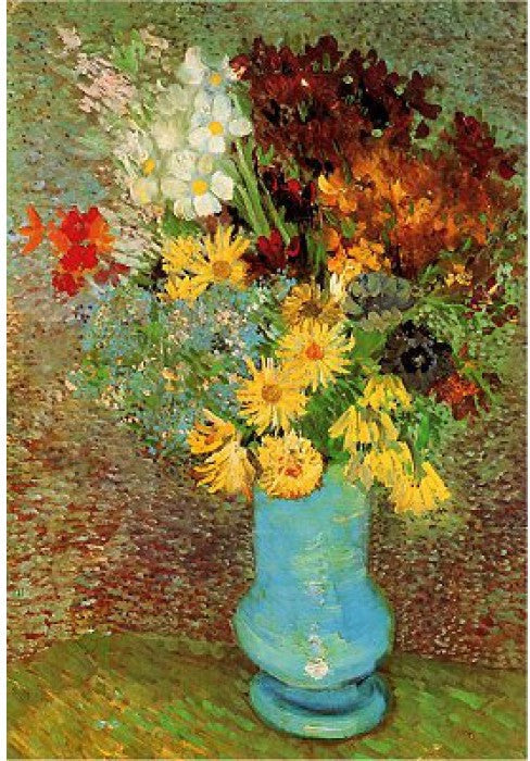 Artwork: Flowers in a Blue Vase by Van Gogh – 1000 Piece Jigsaw Puzzle (Dtoys)