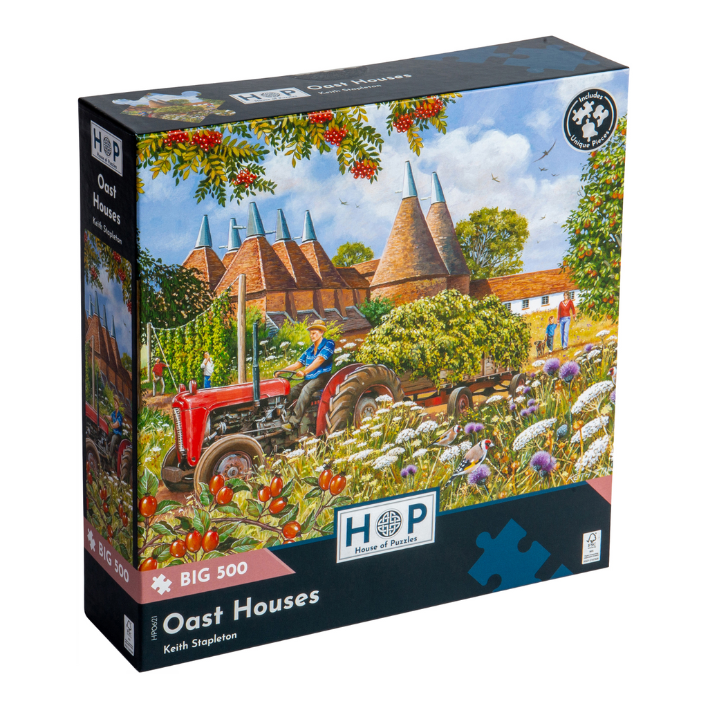 Box, turned right: Oast Houses – 500 XL Piece Jigsaw Puzzle (House of Puzzles)