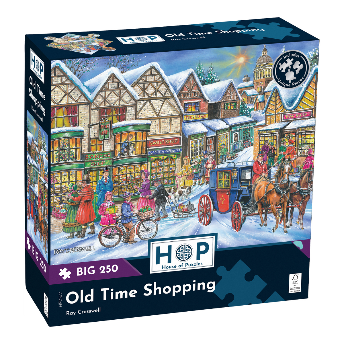 Box, turned right: Old Time Shopping – 250 Piece Jigsaw Puzzle (House of Puzzles)