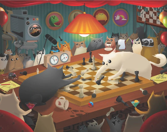 Exploding Kittens - Cats Playing Chess - 1000 Piece Jigsaw Puzzle