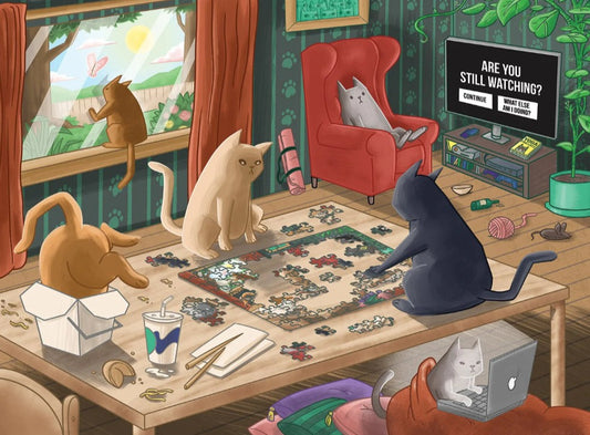 Exploding Kittens - Cats in Quarantine - 1000 Piece Jigsaw Puzzle
