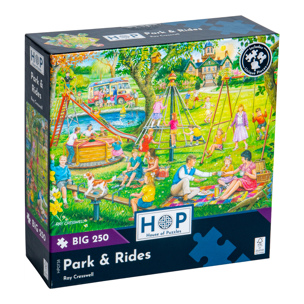 Box, turned right: Park & Rides – 250 Piece Jigsaw Puzzle (House of Puzzles)