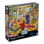 Box, turned right: Pennies To Spend – 500 XL Piece Jigsaw Puzzle (House of Puzzles)