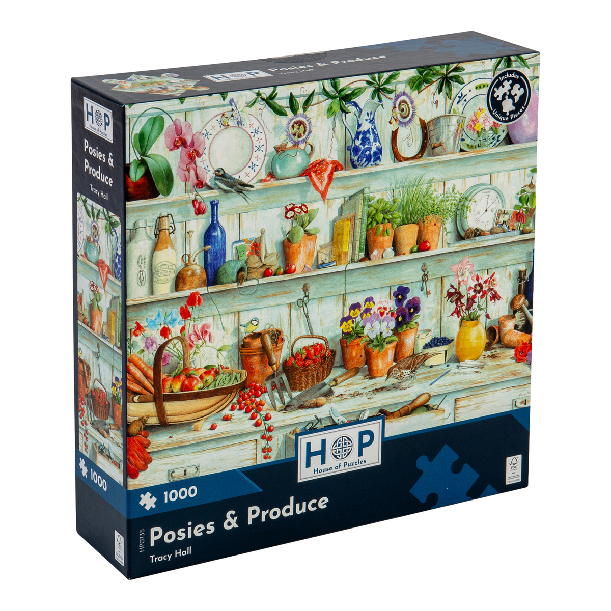 Box, turned right: Posies & Produce – 1000 Piece Jigsaw Puzzle (House of Puzzles)