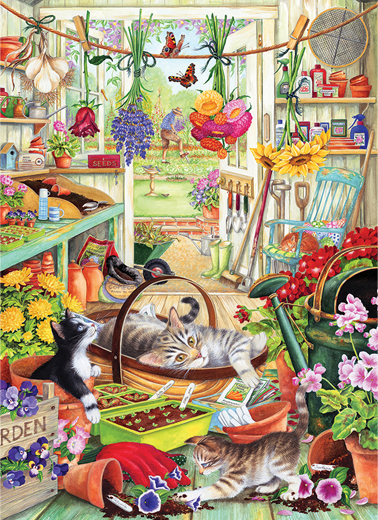 Potting Shed Cats – 500 Piece Jigsaw Puzzle (Cobble Hill)
