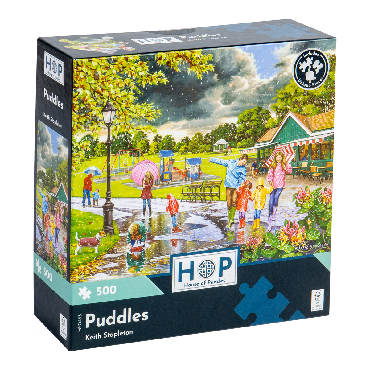 Box, turned left: Puddles – 500 Piece Jigsaw Puzzle (House of Puzzles)