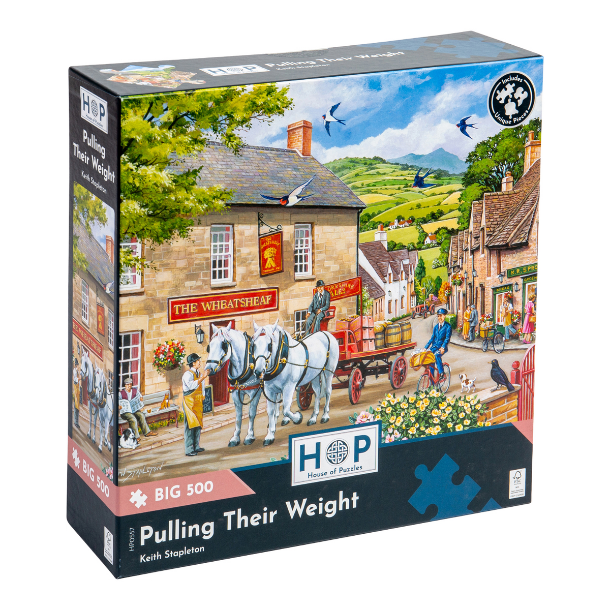 Box, turned left: Pulling Their Weight – 500 XL Piece Jigsaw Puzzle (House of Puzzles)