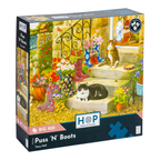 Box, turned left: Puss 'N' Boots – 500 Piece Jigsaw Puzzle (House of Puzzles)