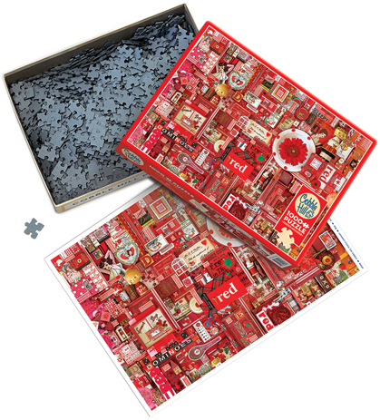 Red – 1000 Piece Jigsaw Puzzle (Cobble Hill) - Completed Puzzle