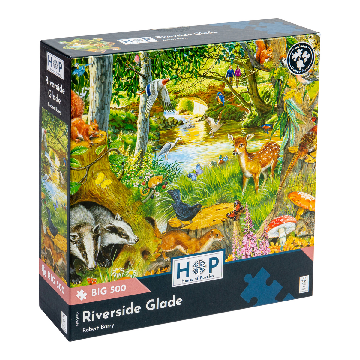 Box, turned right: Riverside Glade – 500 XL Piece Jigsaw Puzzle (House of Puzzles)
