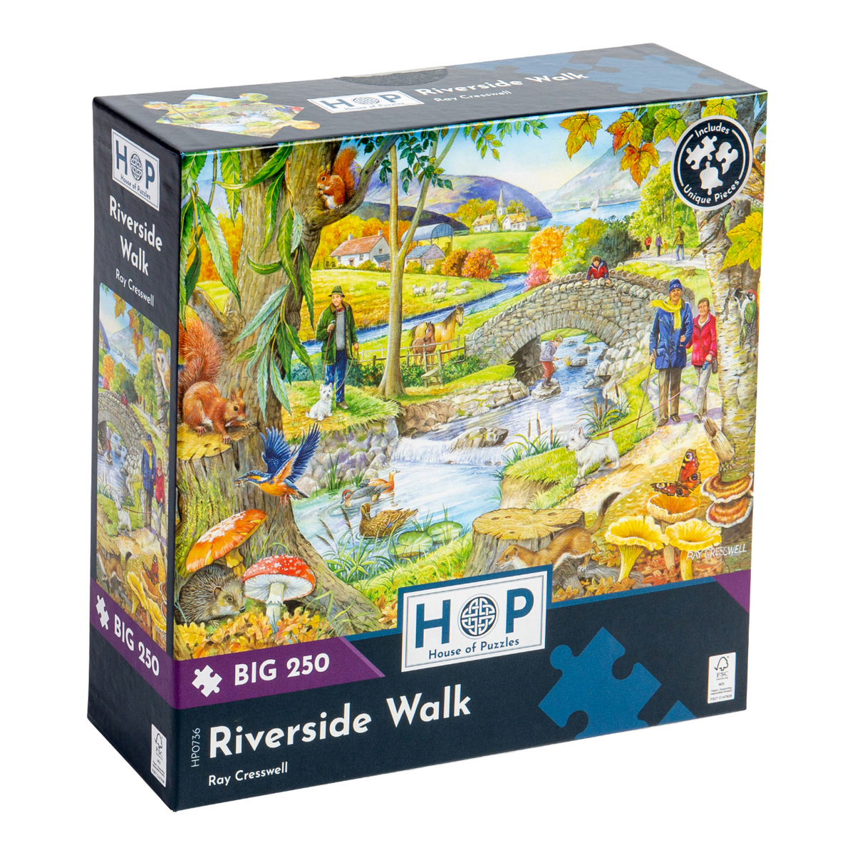 Box, turned left: Riverside Walk – 250 Piece Jigsaw Puzzle (House of Puzzles)