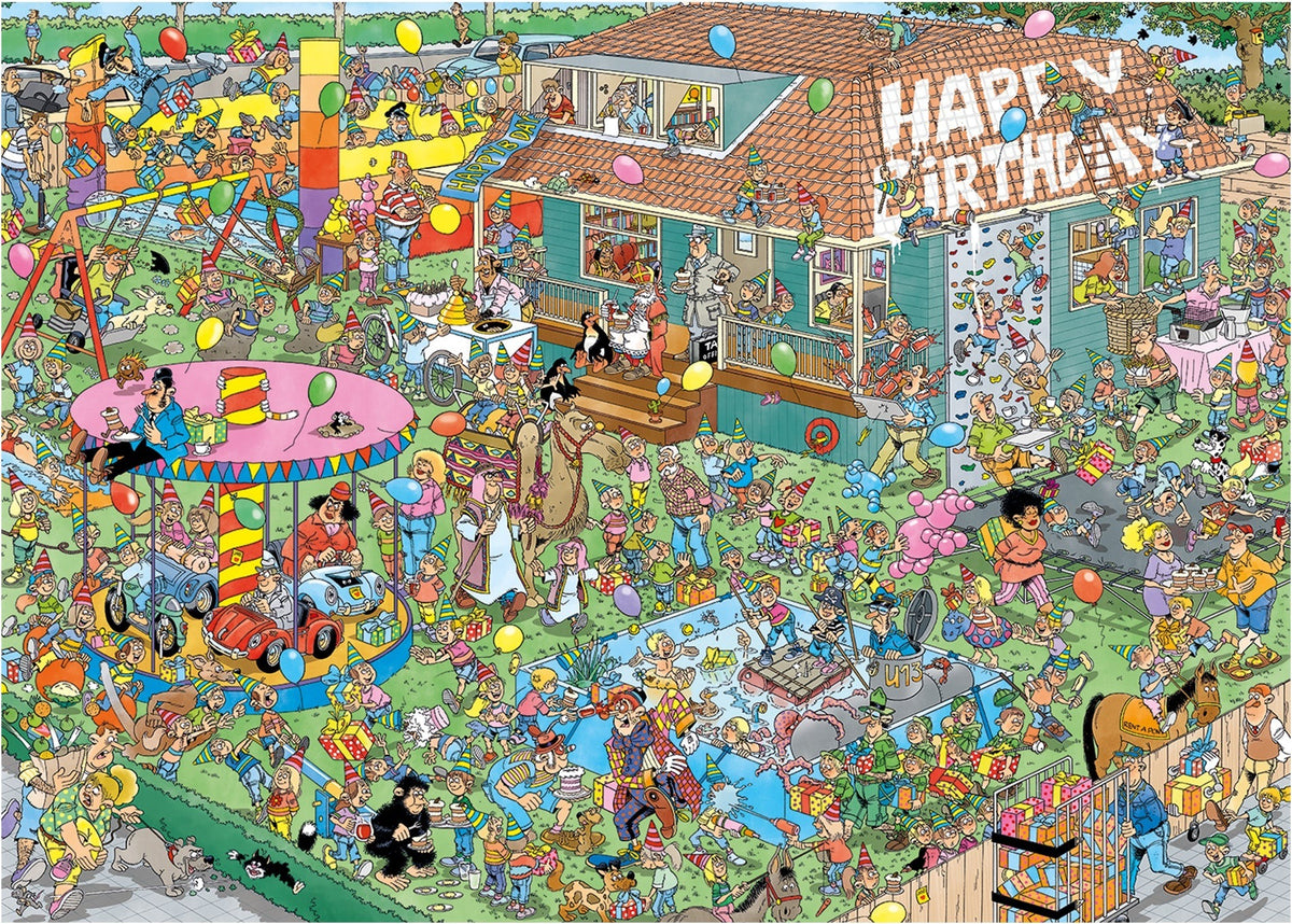 Artwork: Children's Birthday Party by Jan Van Haasteren – 1000 Piece Jigsaw Puzzle (Jan van Haasteren)