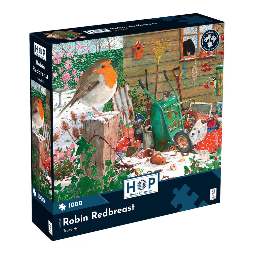 Box, turned right: Robin Redbreast by HOP – 1000 Piece Jigsaw Puzzle (House of Puzzles)