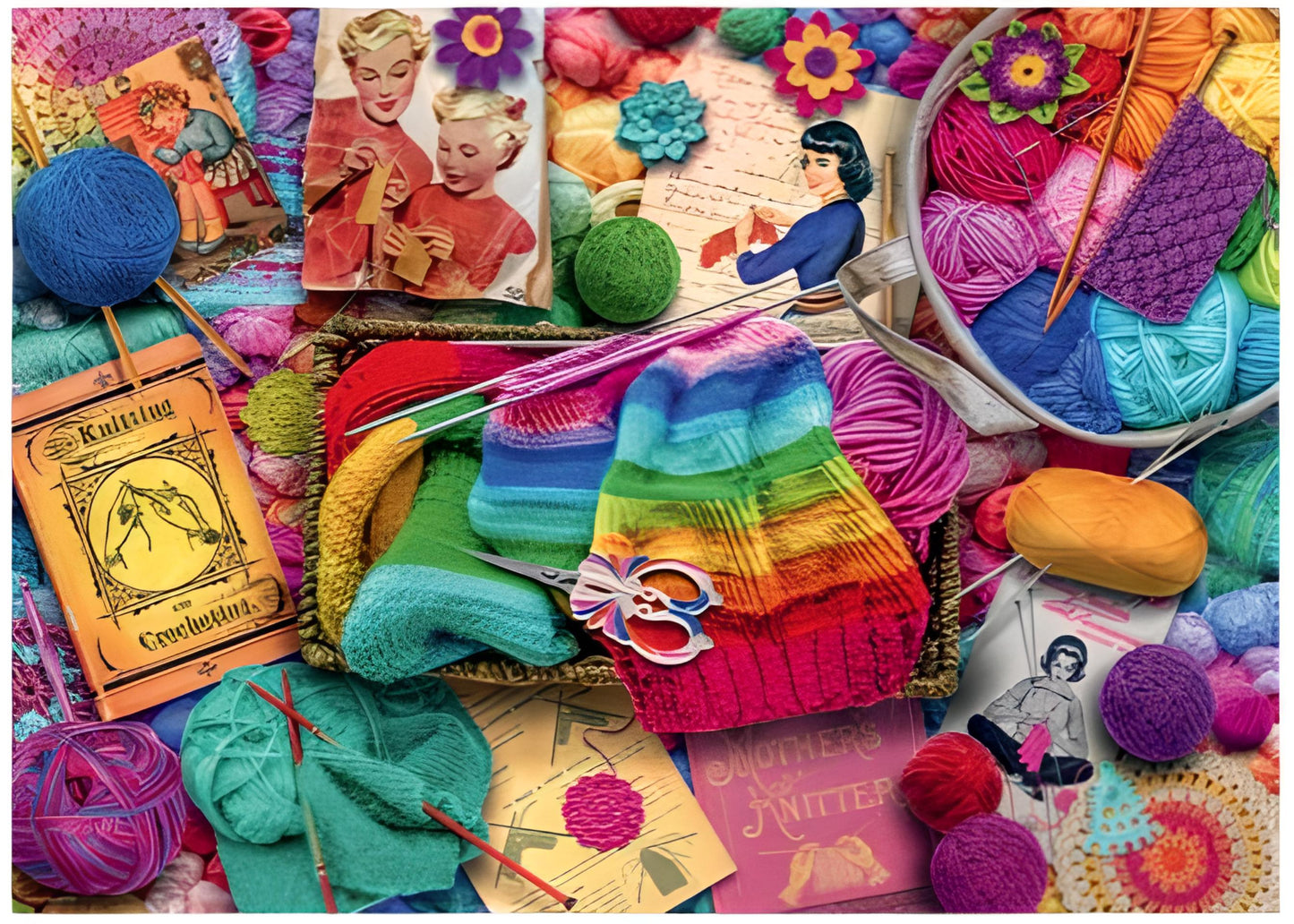 Ravensburger - Vintage Knitting & Crochet - 1000 Piece Jigsaw Puzzle
