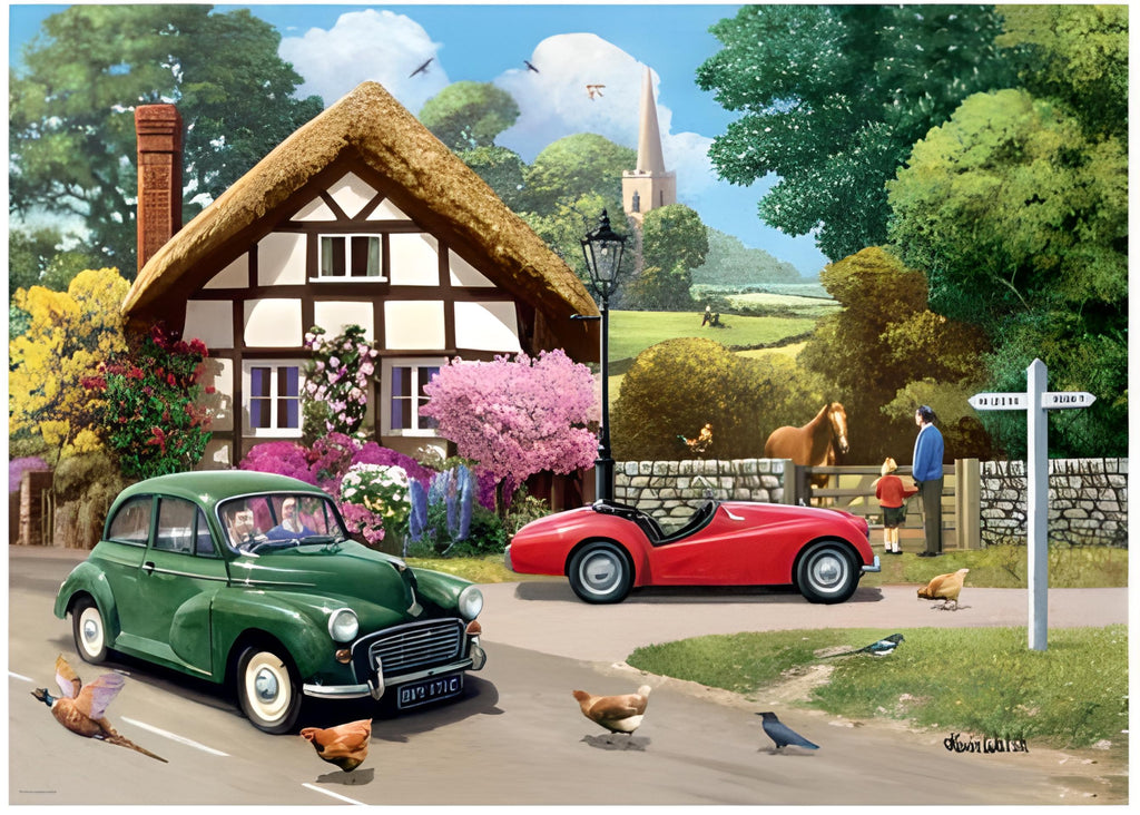 Artwork: Leisure Days No.9, A Country Drive – 1000 Piece Jigsaw Puzzle (Ravensburger)